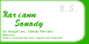 mariann somody business card